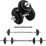 Yes4All 37XZ Cast Iron Adjustable Dumbbell Weight Set, 22.7 KG with 2 Handles and 1 Connector
