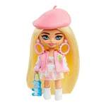 Barbie Doll, Barbie Extra Mini, Blonde Doll with Beret and Varsity Jacket, Gummy Bear Purse, Kids Toys, Clothes and Accessories​, HLN48