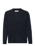 Selected Femme Slflulu Ls Knit O-Neck B Noos Marinblå