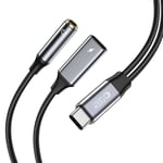 Tech-Protect USB-C til Lightning & 3.5mm Jackstick Adapter 15cm - Svart