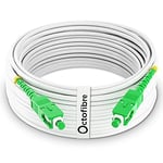 Octofibre - Câble Rallonge/Jarretiere Fibre Optique Orange SFR Bouygues - 50m - Renforcée Avec Blindage Kevlar - SC APC vers SC APC - Garantie 10 Ans pour Modem