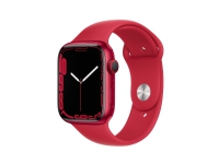 Apple Watch Series 7 (GPS + Cellular) - (PRODUCT) RED - 45 mm - röd aluminium - smart klocka med sportband - fluoroelastomer - röd - bandstorlek: standard - 32 GB - Wi-Fi, Bluetooth - 4G - 38.8 g