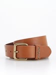 Levi's Calypso Leather Belt - Tan, Brown, Size 85, Women
