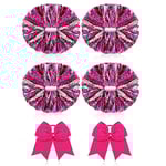 6 st 13 tum Cheerleading Pompoms och Stort Band, Lämplig för Flickors Cheerleading Pompoms, Metall Pompoms och