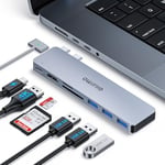 GIISSMO Hub USB C 7 en 2 Adaptateur MacBook Pro/Air avec Thunderbolt 3, HDMI 4K, 3*USB 3.0, Lecteur de Carte SD/TF Compatible avec MacBook Pro 2020-2016, MacBook Air 2020-2018