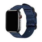 SKALO Nato-armband Nylon Apple Watch Series 4-6 40mm - Blå
