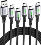 INIU USB C Charger Cable 3.1A, [5Pack, 2M+2M+1M+1M+0.5M] QC 3.0 Phone Charger Ty