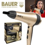 BAUER 2200W Professional Ionic Hair Dryer Concentrator Nozzle Blower Pro Salon*