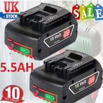 2x 18V 5.5Ah Li-ion Battery For Bosch BAT609 BAT610 BAT618 BAT620 17618 25618-01