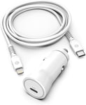 GALVANOX Fast iPhone Car Charger (PD) MFi Apple Certified Lightning to USB-C Cable with Rapid Charging 18W Vehicle Power Adapter (for iPhone 11, 12, 13 Pro Max/Mini/XR) White