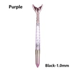1pc Mermaid Pens Gradient Gel Quicksand Sequins Purple Black-1.0mm