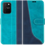 Mulbess Samsung Galaxy S10 Lite Case, Samsung Galaxy S10 Lite Phone Cover, Stylish Flip Leather Wallet Phone Case for Samsung Galaxy S10 Lite, Mint Blue