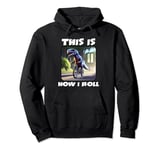 11 Year Old Birthday Party T-Rex Dinosaur Riding a Bike Kids Pullover Hoodie