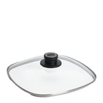 Woll - Glass Lid fyrkantigt lock 26 cm med ventil klart glas