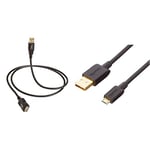 Amazon Basics Rallonge Câble USB 2.0 mâle A vers femelle 3 m & Câble USB 2.0 A mâle vers micro B (1 lot), 90 cm, Noir