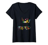 Back to School - Rucksack with stationery study supplies V-Neck T-Shirt
