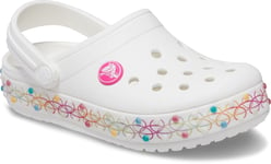 Crocs Infants Girls Sandals Clogs Crocband Stretch Slip On white UK Size 4