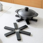 lamta1k Foldable Pot Pad,Kitchen Non-Slip Folding Insulated Mat Heat Resistant Cushion Pan Pot Pad Holder - Black