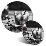 Mouse Mat & Coaster Set - BW - Black Russian Cocktail Vodka Coffee  #42582