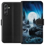 Samsung Galaxy A35 Svart Plånboksfodral Varjar på natten