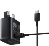 Samsung Galaxy S10e Charger, Samsung Galaxy Fast Adaptive UK Mains Wall Charger (EP-TA20UBE) With TYPE-C Cable (EP-DG950CBE) & Also Includes MOBACE® Nylon Braided Type C Cable for Samsung Galaxy S10e