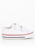 Converse Infant Unisex Easy-On Velcro Leather Ox Trainers Trainers - White, White, Size 2