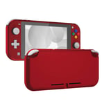 eXtremeRate Soft Touch Scarlet Red DIY Replacement Shell for Nintendo Switch Lite, NSL Handheld Controller Housing w/Screen Protector, Custom Case Cover for Nintendo Switch Lite