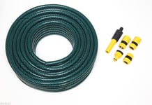 Green Garden Tools Hose Pipe Reinforced Length 25M Bore 12Mm PLUS FIXINGS