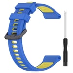 Garmin EPIX gen2 / Fenix 7 - Silikon armband 22 mm Längd 126mm+91mm Blå/Gul