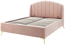 GFW Pettine Double Fabric Ottoman Bed Frame - Blush Pink