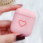 Cute Soft Case For iPhone 11 Pro X Xr Xs Max For Apple Airpods 1 2 Love Heart Phone Cover For iPhone 8 Plus 7 6S 6 5 5S SE,Pink (AirPods case),For AirPods Pro