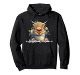 Cute Baby Highland Cow Calf Highland Love Spring Pastel Pullover Hoodie