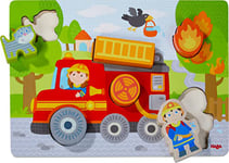 HABA Puzzle en Bois Camion de Pompier-Jeu en bois-12 Mois et plus-306291, 306291, Coloré, Grand