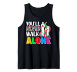 Autism Dad Support Alone Puzzle You'll Never Walk Tank Top