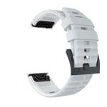 Silikon stålplate Snap Watchrem for Garmin Fenix 7X 26mm Hvit