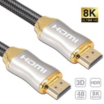 8K HDMI Cable Ultra High Speed 48Gbps 8K@60Hz, 4K@120Hz Bandwidth HD 3D Dolby Vision Dynamic HDR with Audio Return Channel, for TV PS4 PS5 (1.5M)