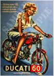 Time 4 Tee Reproduction Ducati 60 Motorbike Poster A2 A3 A4 Pin Up Sexy Lady Biker Chick Retro Vintage Bike gift print (A2 (594x420mm))