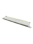 LogiLink Cat.6A Patch Panel 24 ports shielded 19 inch rack mount only 0.5U light grey