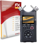 atFoliX 3x Screen Protection Film for Tascam DR-40 matt&shockproof