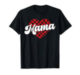Mama Heart Retro Checkered Valentines Day Mom Gift for her T-Shirt