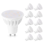 GU10 LED Bulbs, 6W(50W Equivalent), 3000K Warm Light, 500LM, Non-dimmable, for Track Lighting, Indoor Recessed Cans, 10 Pack