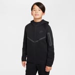 Nike Luvtröja NSW Tech Fleece FZ 24 - Svart Barn, storlek M: 137-147 cm