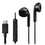 JVC HA-FR17UC-B Bud-Type USB-C Earphones with Built-in DAC for Powerful and Crystal Clear Sound, Practical Microphone and 3 Button Remote Control in Extremely Compact Design (Black)