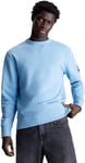 Calvin Klein Jeans Men Sweatshirt Badge Crew Neck no Hood, Blue (Dusk Blue), XXL