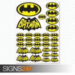 BATMAN STICKERS - 32 Printed Vinyl Batman Stickers Car Van Motorbike Skateboard