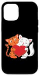 iPhone 14 Happy Valentines Day Love Cute Heart Cartoon Cats Animal Case