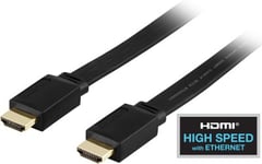 HDMI-kabel, 4K/3D, flat, 3 meter - Svart