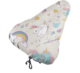 lucky-bonbon Magic Hand Drawn Unicorn,Rainbow theme Waterproof Keep Dry Bike Seat Cover The Perfect Bicycle Seat Cover Waterproof Sunscreen And Dustproof For All Bicycle Exercise.
