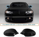 ZHAOOP Rearview Mirror Pair Left & Right Rear View Side Mirror Cover Cap Fit ，For ，For BMW E90 E91 3-Series Sedan 2005-2008 Glossy Black/Carbon Fiber Look (Color : Carbon Fiber Look)-Carbon Fiber Look