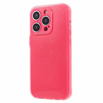 iPhone 15 Pro Fleksibelt Plastdeksel med Glitter - Pink